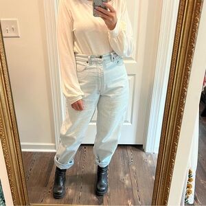 LEVIS JEANS VINTAGE light  made Italy cotton tapered leg high rise rigid denim